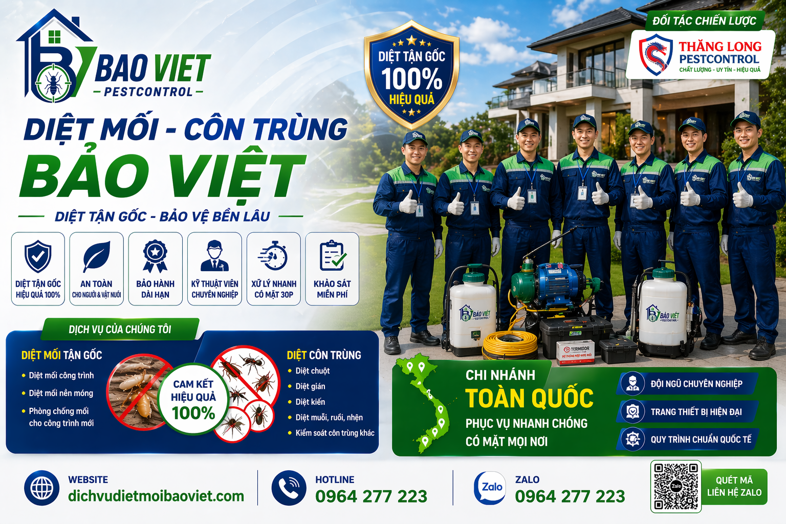 Diệt mối tận gốc Bảo Việt - dịch vụ diệt côn trùng và diệt chuột chuyên nghiệp